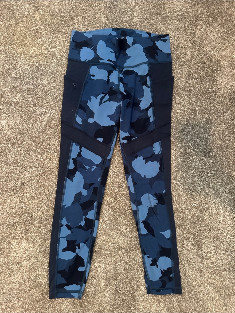 Athleta Blue Camouflage Performance Leggings